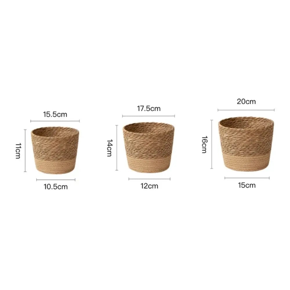 Cachepô Artesanal em Fibra Natural – 3 Tamanhos - Aconchega