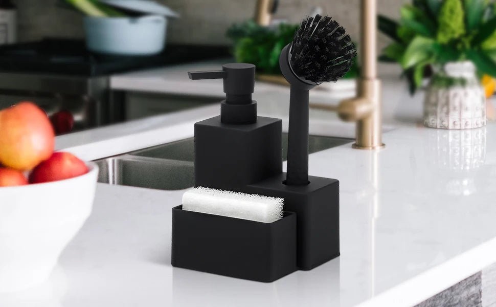 Dispensador Moderno com suporte – 3 em 1 Luxo e Organização - Aconchega
