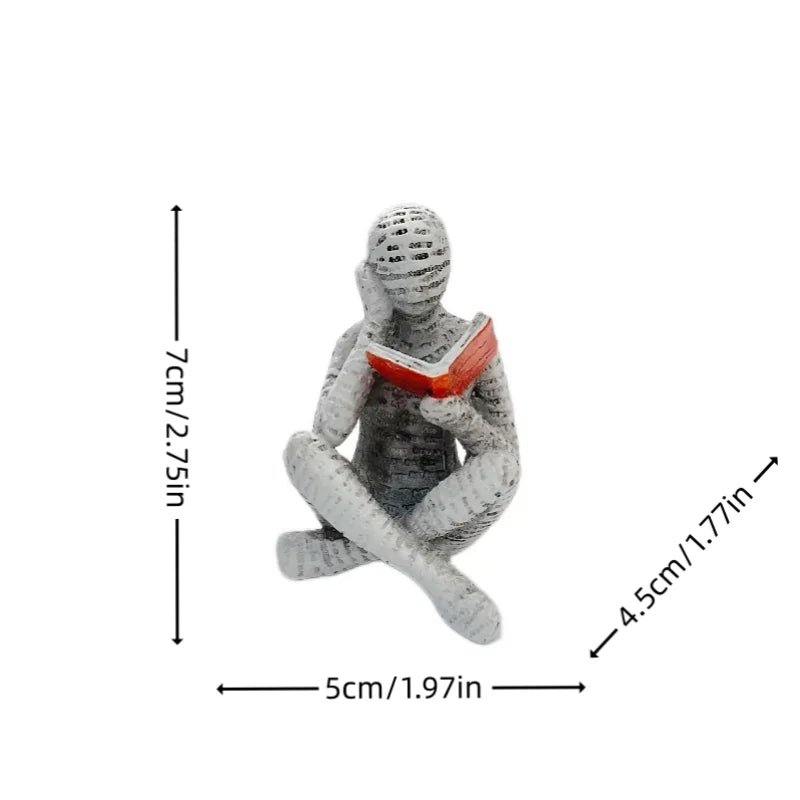 Escultura Leitora Moderna em Resina – 1 Peça - Aconchega