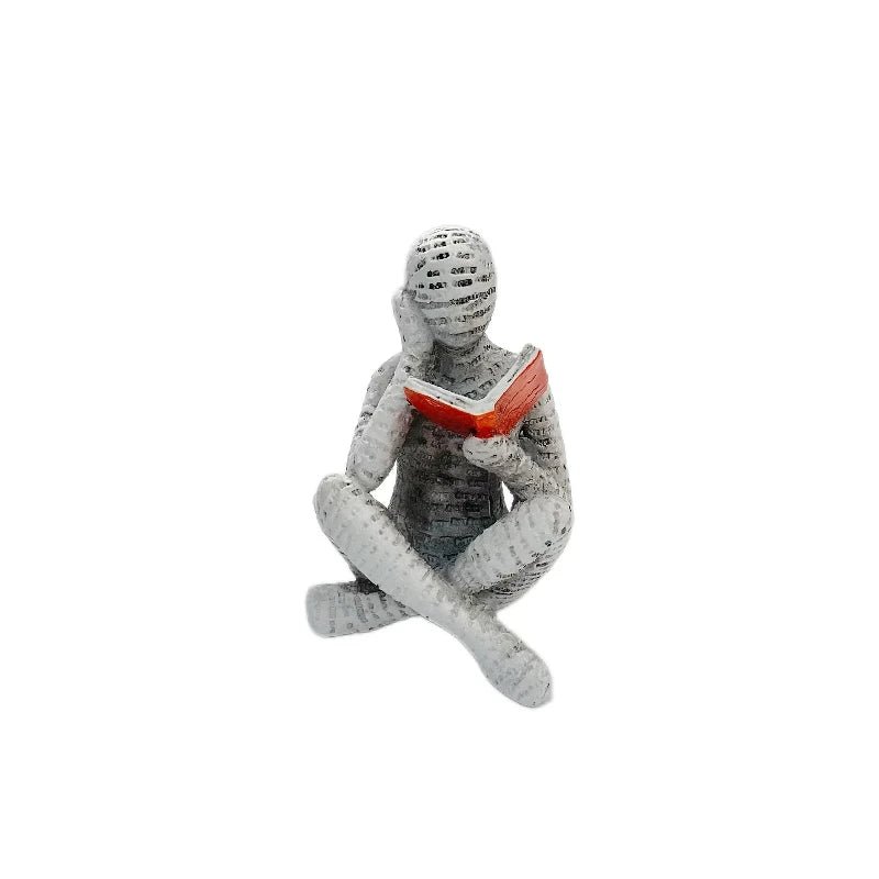 Escultura Leitora Moderna em Resina – 1 Peça - Aconchega