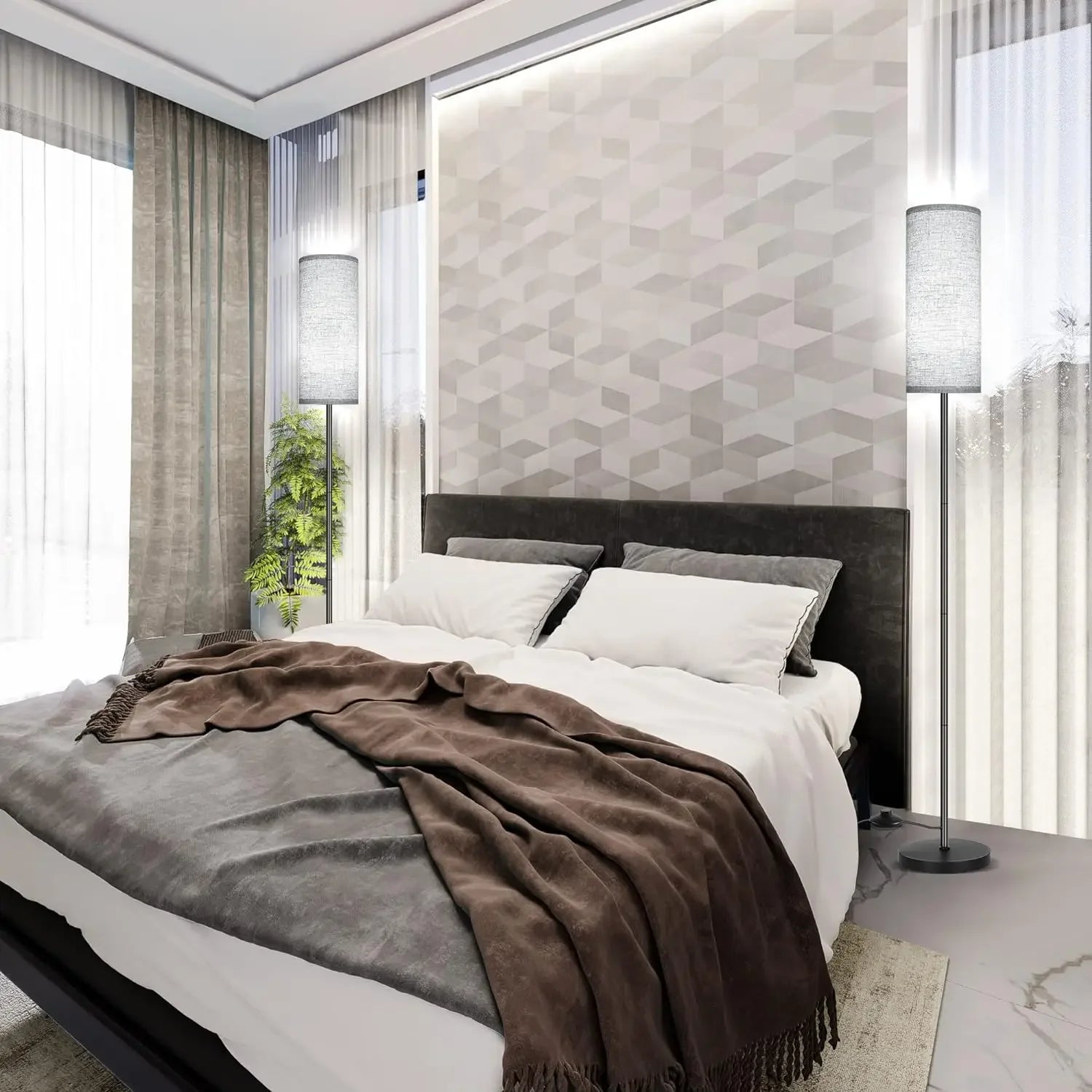 Luminária de Chão Moderna com Dimmer - Aconchega
