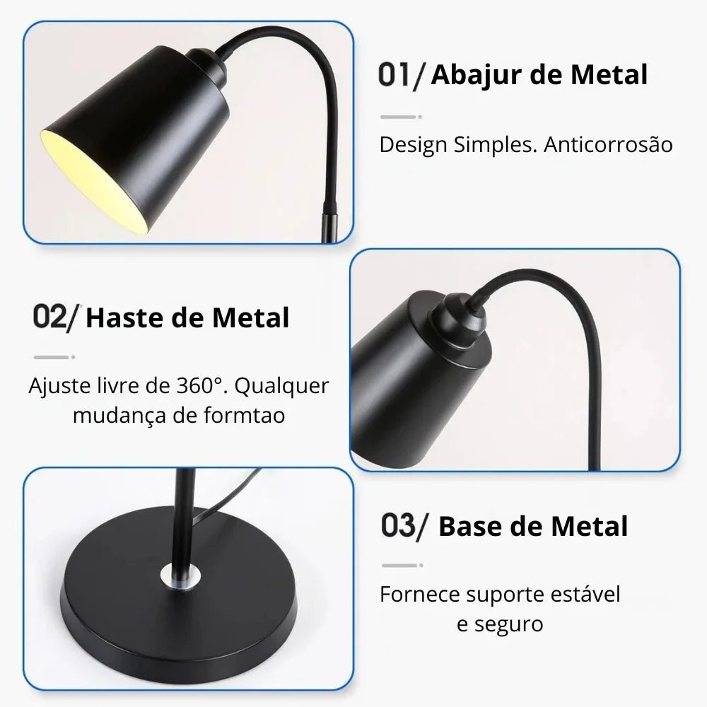 Luminária de Chão Moderna – Iluminação Sofisticada e Funcional - Aconchega