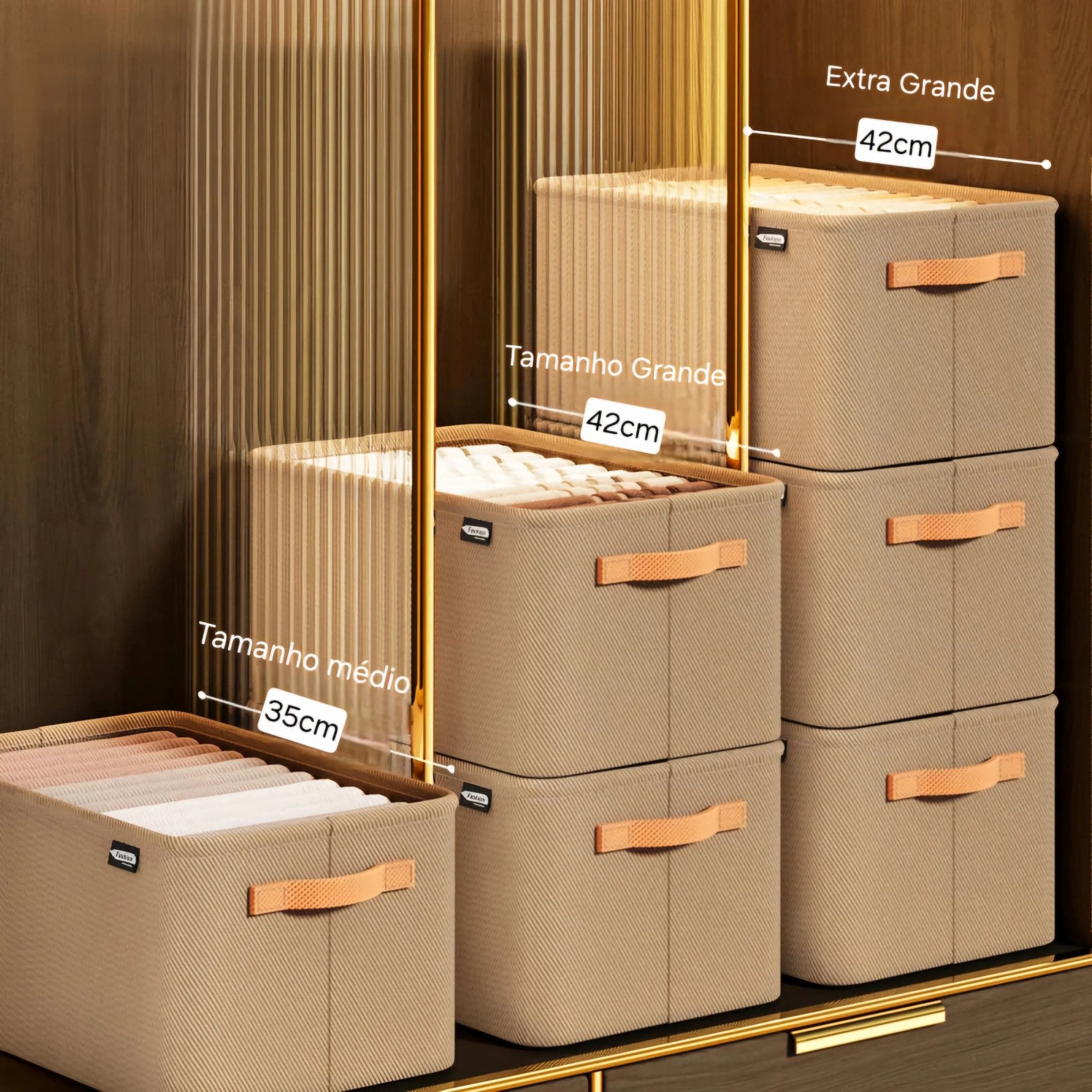 Organizador Dobrável de Roupas 35L – Kit com 1 ou 3 unidades - Aconchega