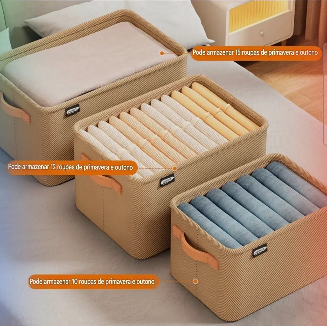 Organizador Dobrável de Roupas 35L – Kit com 1 ou 3 unidades - Aconchega