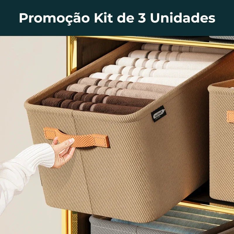 Organizador Dobrável de Roupas 35L – Kit com 1 ou 3 unidades - Aconchega